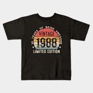 36th Birthday 36 Years Old Man Woman Vintage 1988 Kids T-Shirt